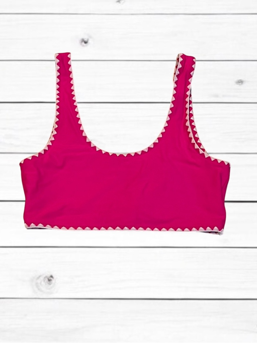 NEW Beachsissi Magenta Scalloped Trim Bikini Top Size Medium